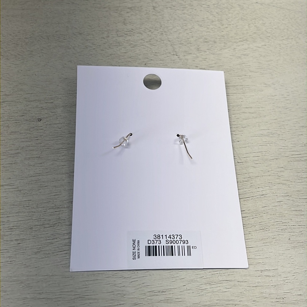 NWT - Loft Sparkle Pull Through Earrings, Gold / Peach - Picture 5 of 8